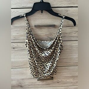 Leopard crop top spaghetti tank top urban outfitters size XS